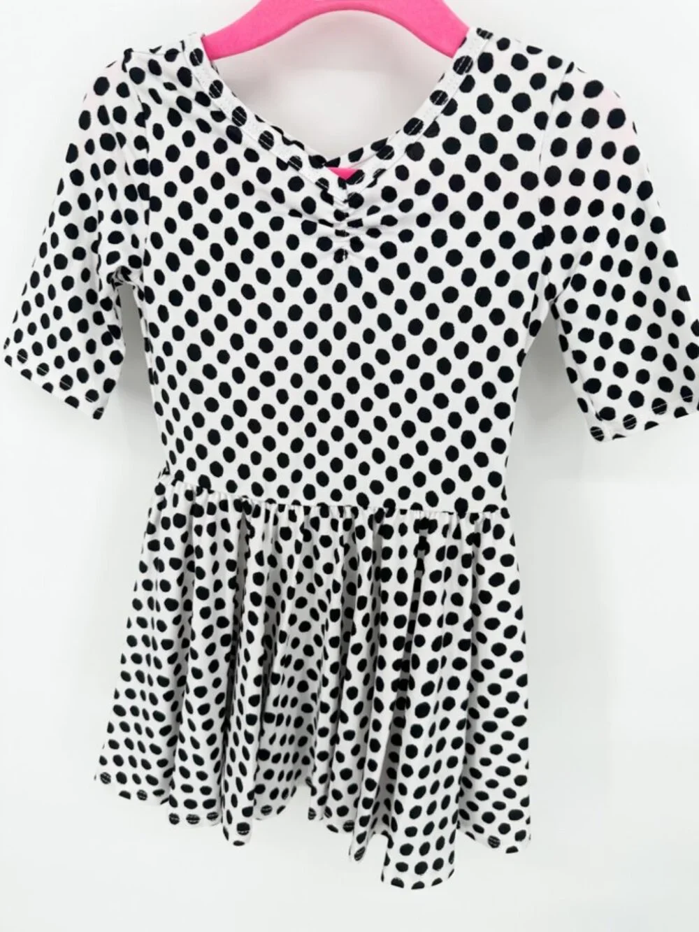 Dotdotsmile Girls Dress 12/24 Months White with Black Spots Print New With Tags